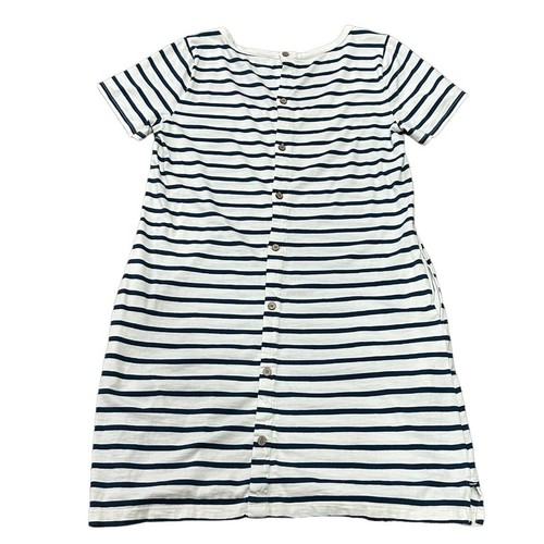 Faherty Merritt Dress Amagansett Stripe Scoop Neck Button Back Pocket L Organic - Picture 6 of 14