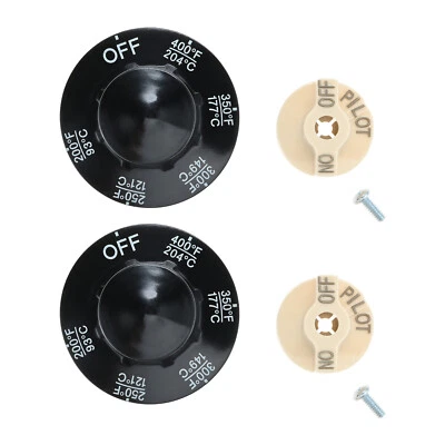 Control Valve Beige Pilot Dial Knob+200-400°F Thermostat Knob for Fryers Range - Bild 1 von 4