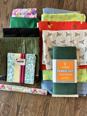 13.5 Yds 11 Different Fabrics Cottons Some Cotton Blend Pics/yardage In Listing