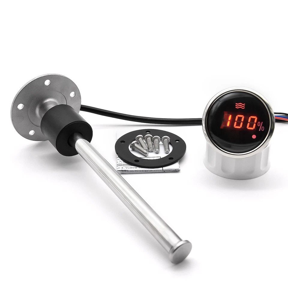 Water Tank Level Indicator Sensor Alarm Red Backlight Boat Motorcycle Car 12V - Image 2 of 4
