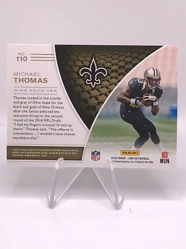 Michael Thomas 2016 Panini Limited RPA Rookie Patch Auto #110 Saints /299 Sharp! - Picture 2 of 4