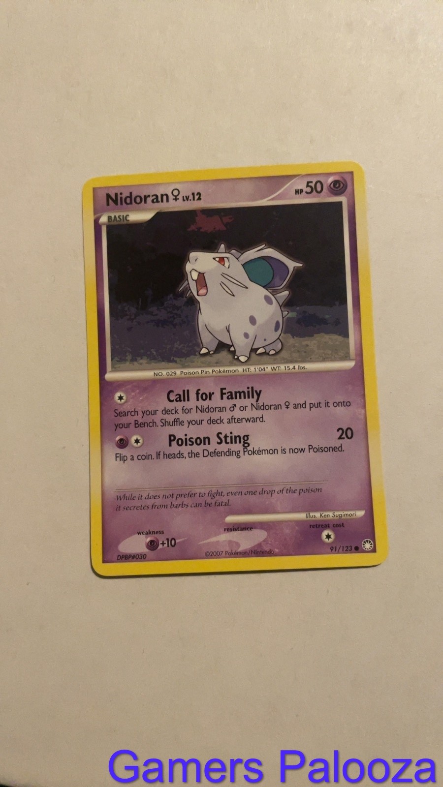 Nidoran F 91/123 Common Mysterious Treasures Pokemon Near Mint