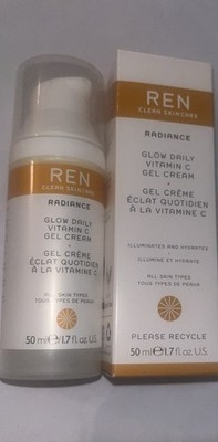 Ren Radiance Glow Daily Vitamin C Gel Cream For All Skin Types ,50Ml/1.7oz NIB 