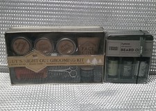 Lot of 2 Men Beard Grooming Kit 10pcs total Oils, Balm, Comb Scissors Face Scrub