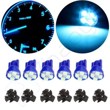 6x T10 194 Ice Blue 3528-SMD LED Instrument Cluster Light + 1/2" Lock Sockets
