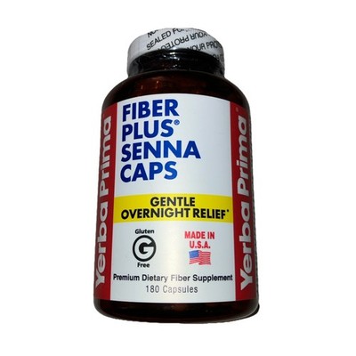 180 Yerba Prima Fiber Plus Senna Capsules Gentle Overnight Relief 11/2027 New