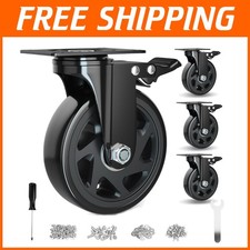 Heavy Duty 6 Inch Caster Wheels Set of 4 - 3000 Lbs Capacity