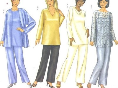 Butterick 6892 Women's Petite Jacket Top Pants Sewing Pattern 22W-26W