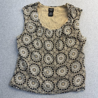 George Woman Shirt Womens 2X Geometric Print Sleeveless Y2K Baby doll Old money