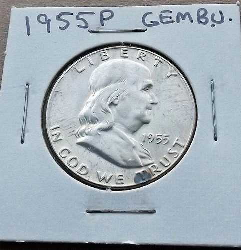 1955 P Franklin Half Dollar - BU 90% Silver U.S. Coin