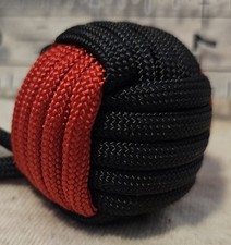 550 Paracord 1" Pinball Decorative Monkey's Fist 5" Long, Thin Red Line