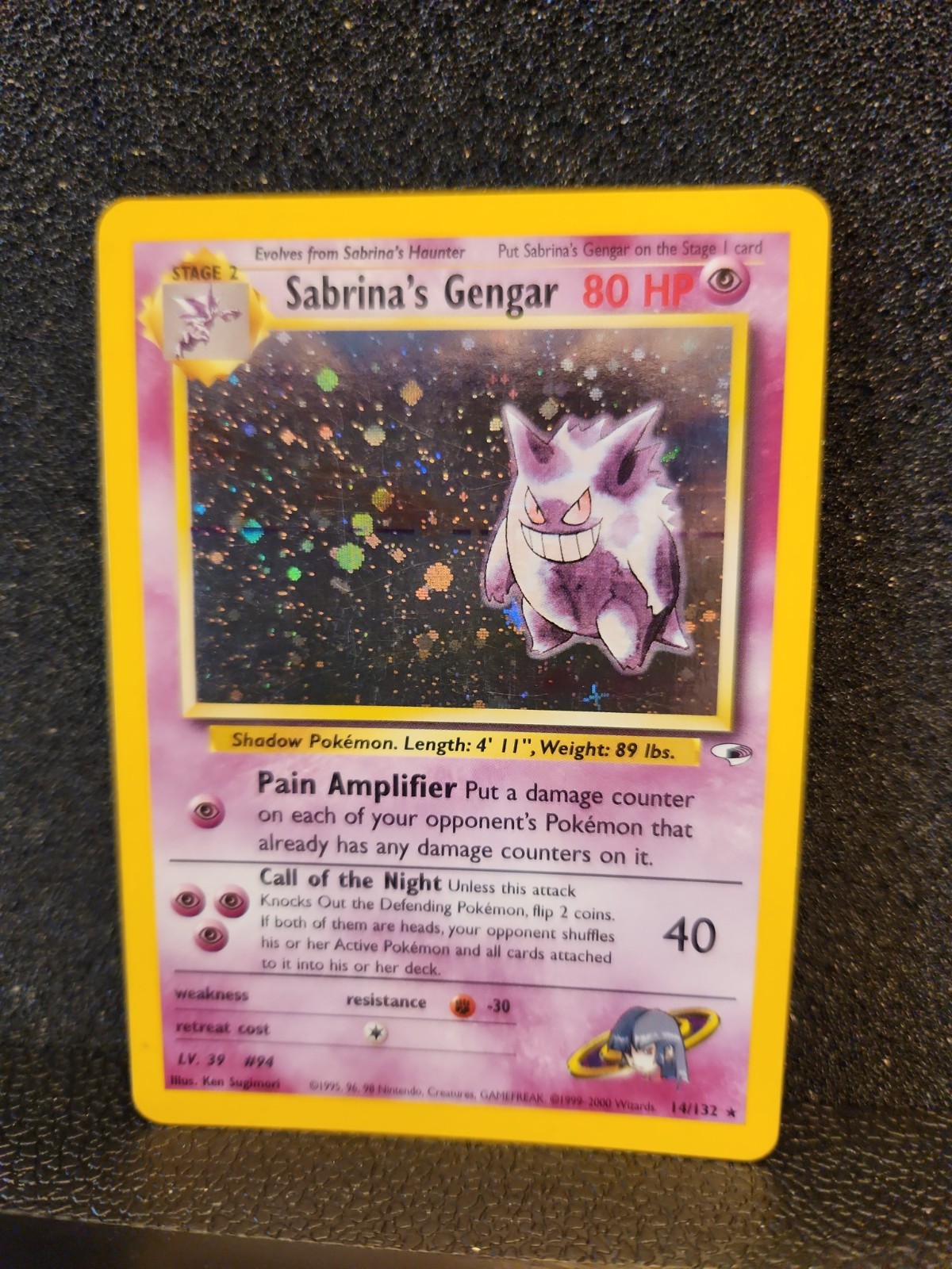 Pokémon TCG Gym Heroes Sabrina's Gengar Holo Rare Card 14/132 Unlimited