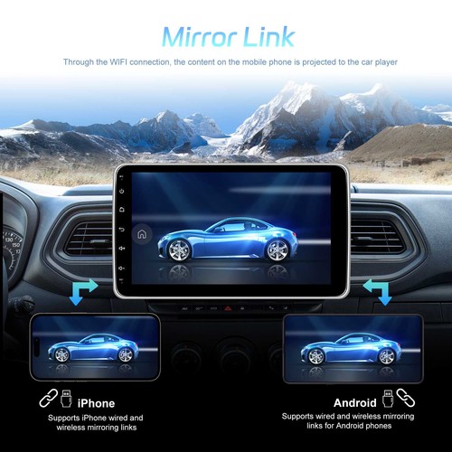 2+64G Single DIN Carplay Android 15 Car Stereo Radio 10" Rotatable GPS Navi WIFI - Afbeelding 14 van 23