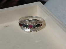 Ladies Ring Sterling Silver Simulated Unsure Of What Stones They Are
