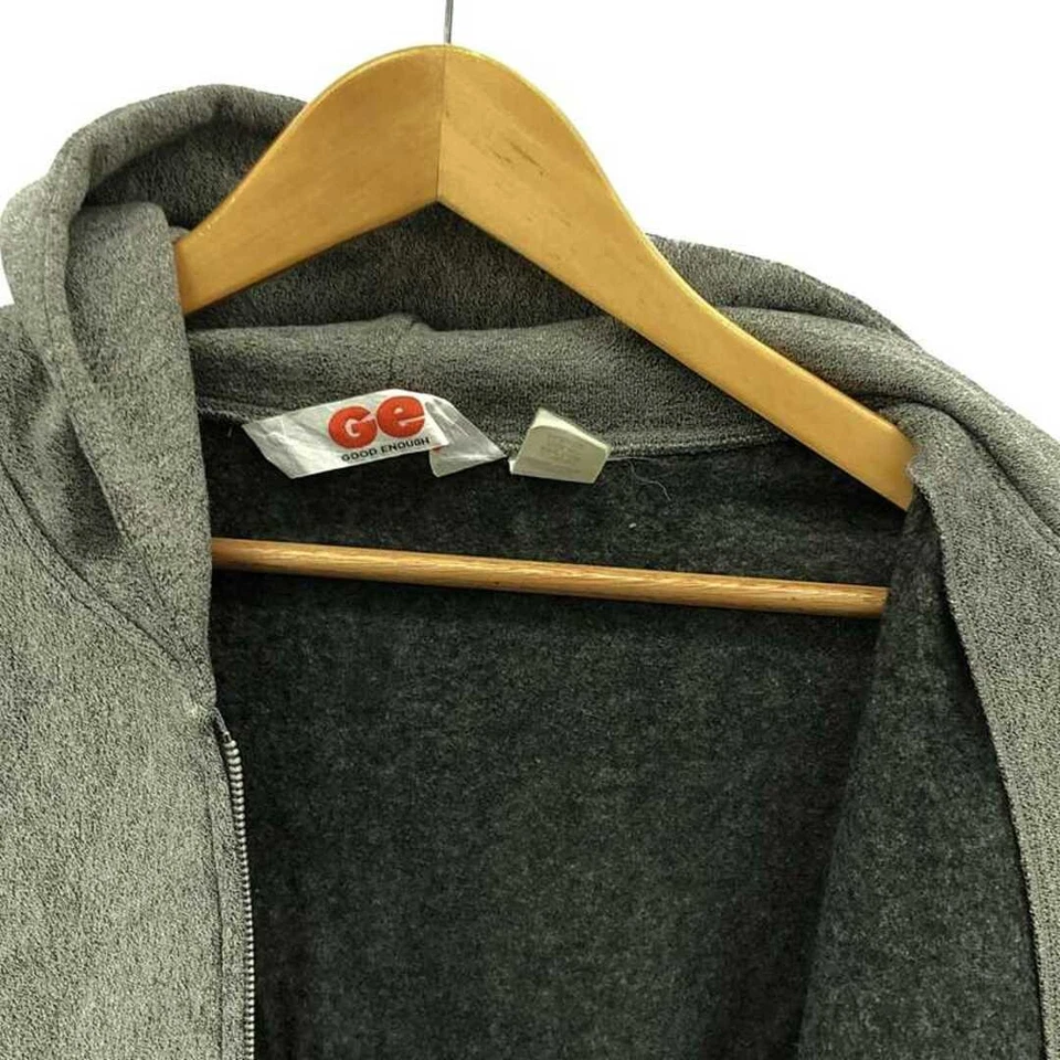 Moletom com capuz GOODENOUGH vintage mármore zíper etiqueta triangular L cinza masculino usado KLDR-0 - Imagem 4 de 4