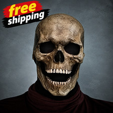 Halloween Skull Mask Full Head Skull Mask with Movable Jaw