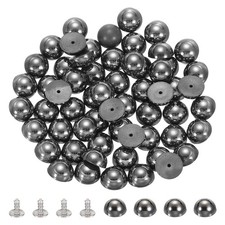 40Pcs Round Dome Studs 12mm ABS Dome Spikes Studs, Black