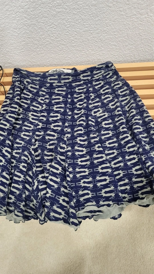 Saia alargada Effie’s coração azul estampa animal XL retrô estilo boutique fofo - Imagem 2 de 4