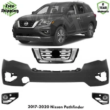 Front Bumper Cover Paintable & Grille Assembly For 2017-2020 Nissan Pathfinder