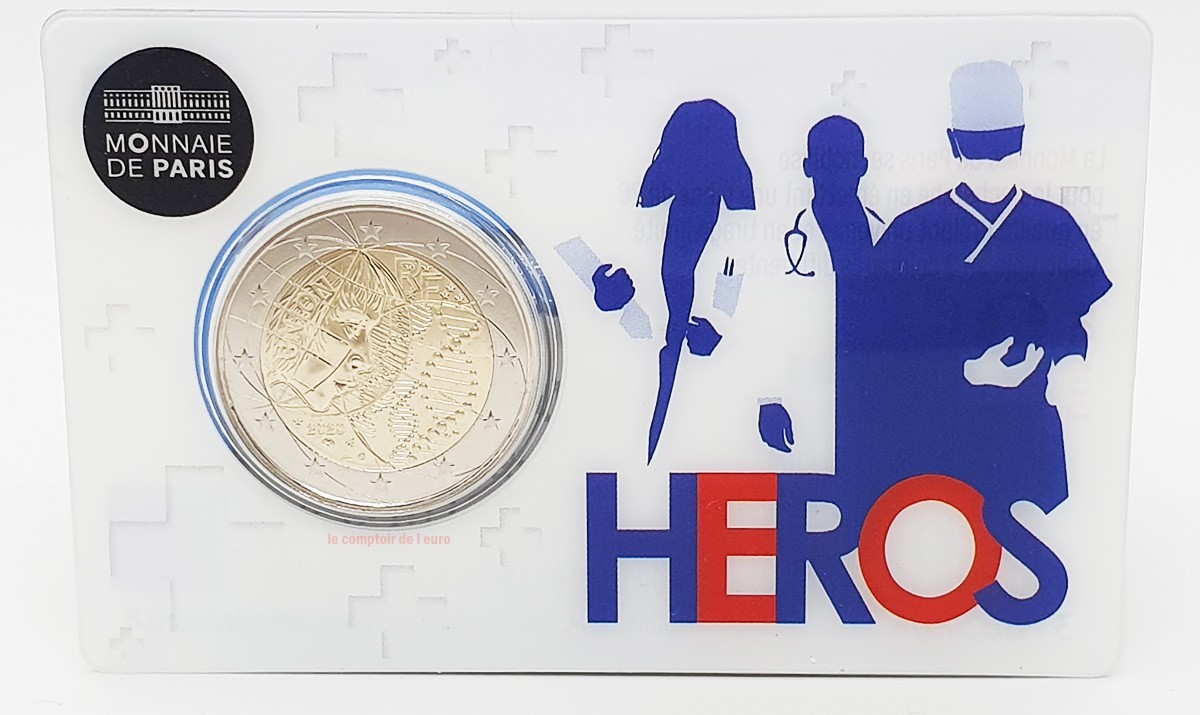 Coincard 2 Euro France 2020 - Recherche Médicale version Heros