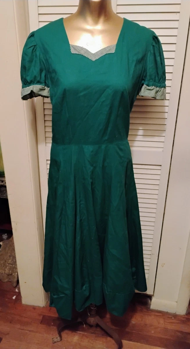 40s green dress 1940's Green Rayon Print Hawaiian Holoku Dress – THE WAY WE WORE main image 0