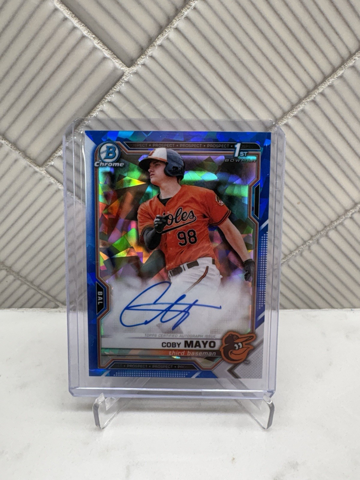 2021 Bowman Sapphire Edition - Chrome Prospects Autograph Coby Mayo Auto