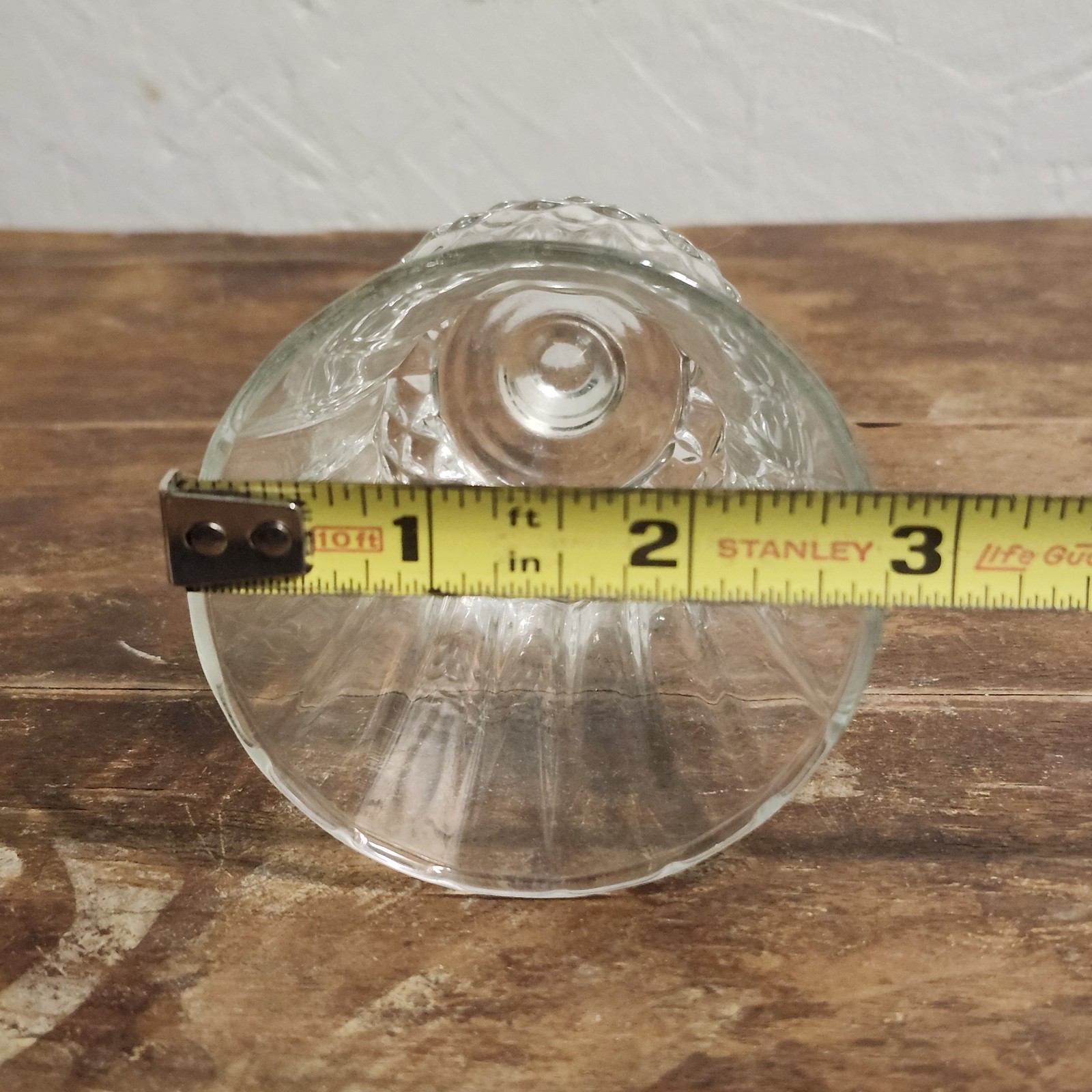 Clear Glass Diamond Point Top Votive Peg Cup Candle Holder Sconce Tulip 4.5" 