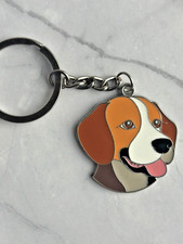 Beagle Enamel Keychain