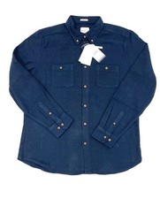 Ben Sherman Dark Navy Recycled Cotton Button Down Casual Shirt Sizes Varies NWT