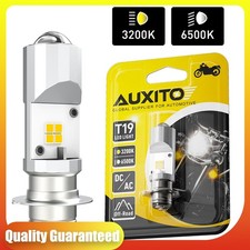 1 Pack White Motorcycle & Amber T19 LED Headlight Head Lamp Bulb Canbus Ready