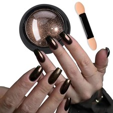Holographic Mirror Nail Powders Chrome Gold Effect Pure Metallic Dust Sequins UV