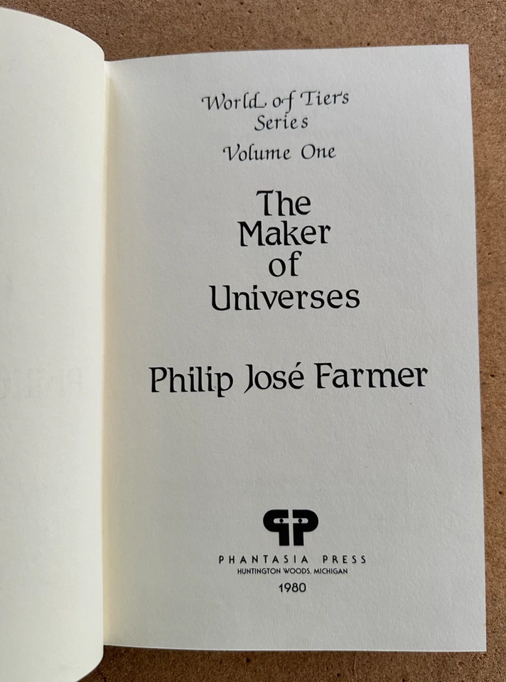 The Maker of Universes by Philip Jose Farmer - Signed - Phantasia Press - 1980 - Image 3 of 4