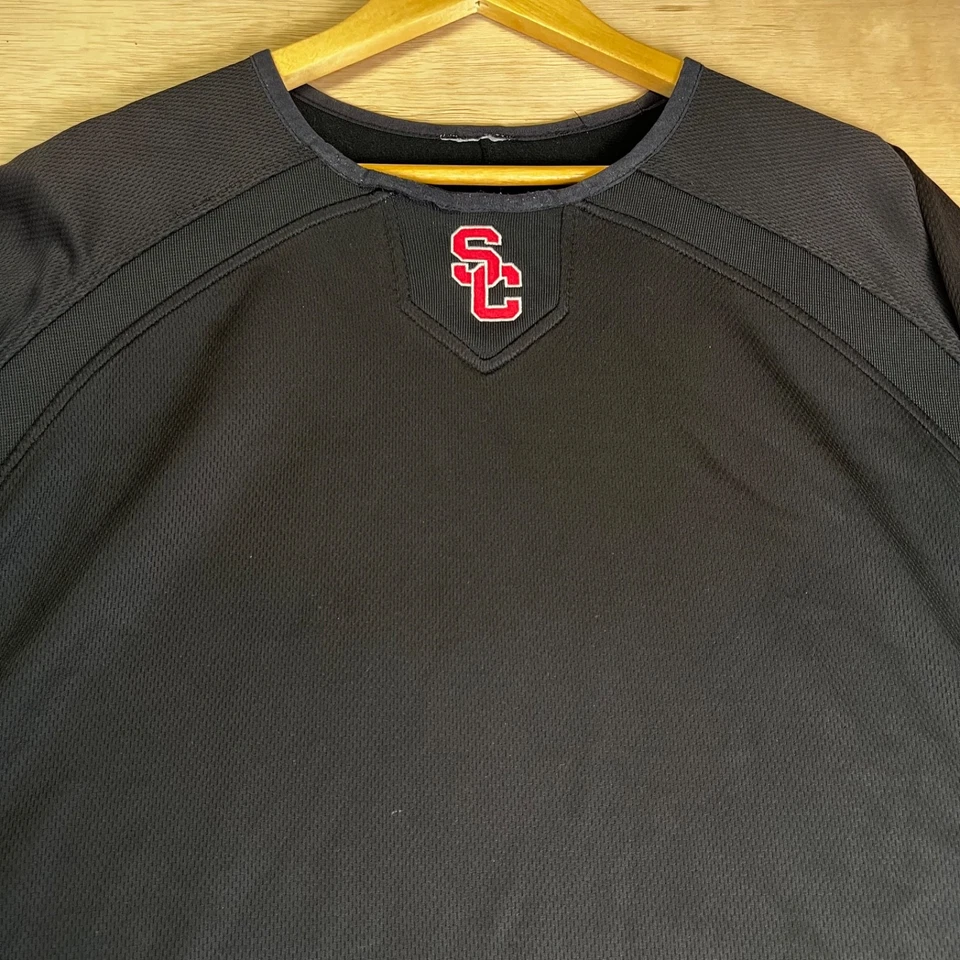 USC Trojans NCAA Majestic Base Térmica Pullover Manga Larga Calentamiento Camisa XL Nota Foto 2 de 4