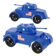 TimMee Processed Plastic Staghound Blue Armored Car Tim Mee Army Men Vehicles US