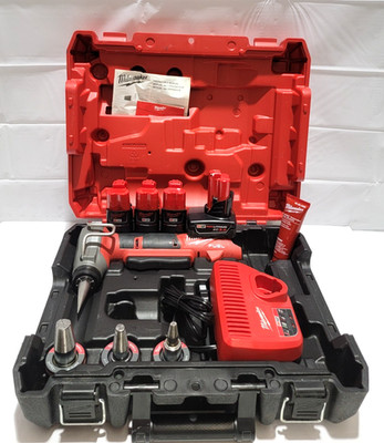 Milwaukee M12 FUEL ProPEX Expander Kit 2532-22, 4 M12 Batteries In Case - Tested
