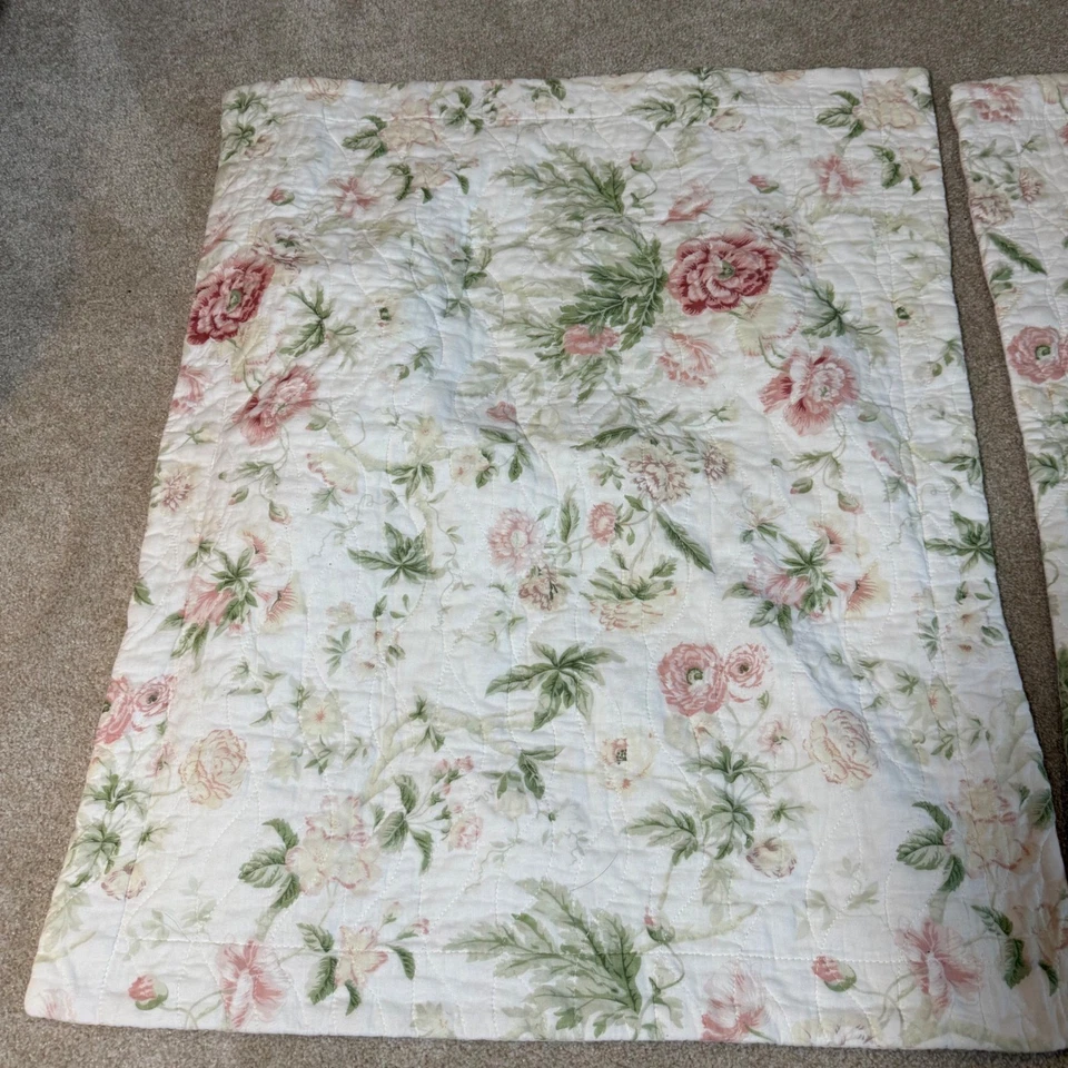 Juego de 2 fundas de almohada florales Laura Ashley Cottagecore Shabby Chic rosas rosadas Foto 2 de 4