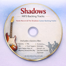 The Shadows Hank Marvin Guitar Backing Tracks MP3 CD Apache FBI Practice Jam
