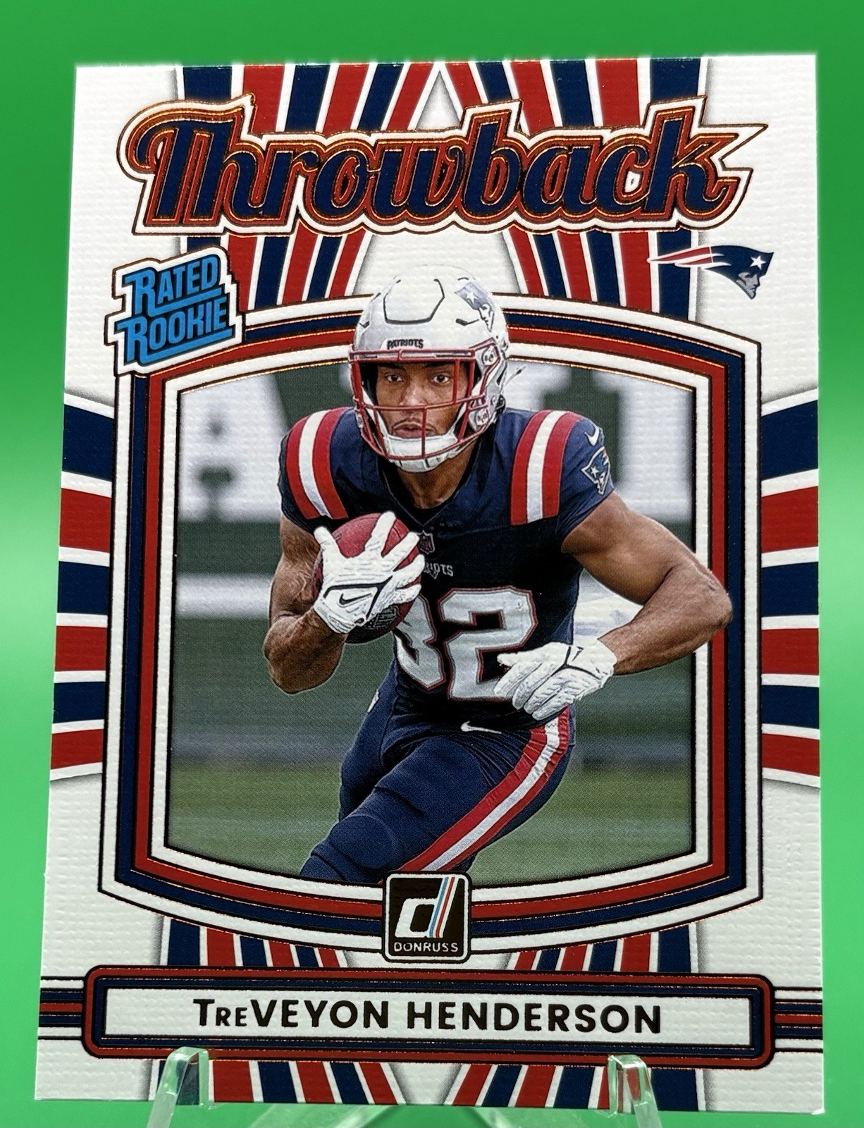 2025 Panini Donruss - Treveyon Henderson #19 Rated Rookie Throwback Patriots