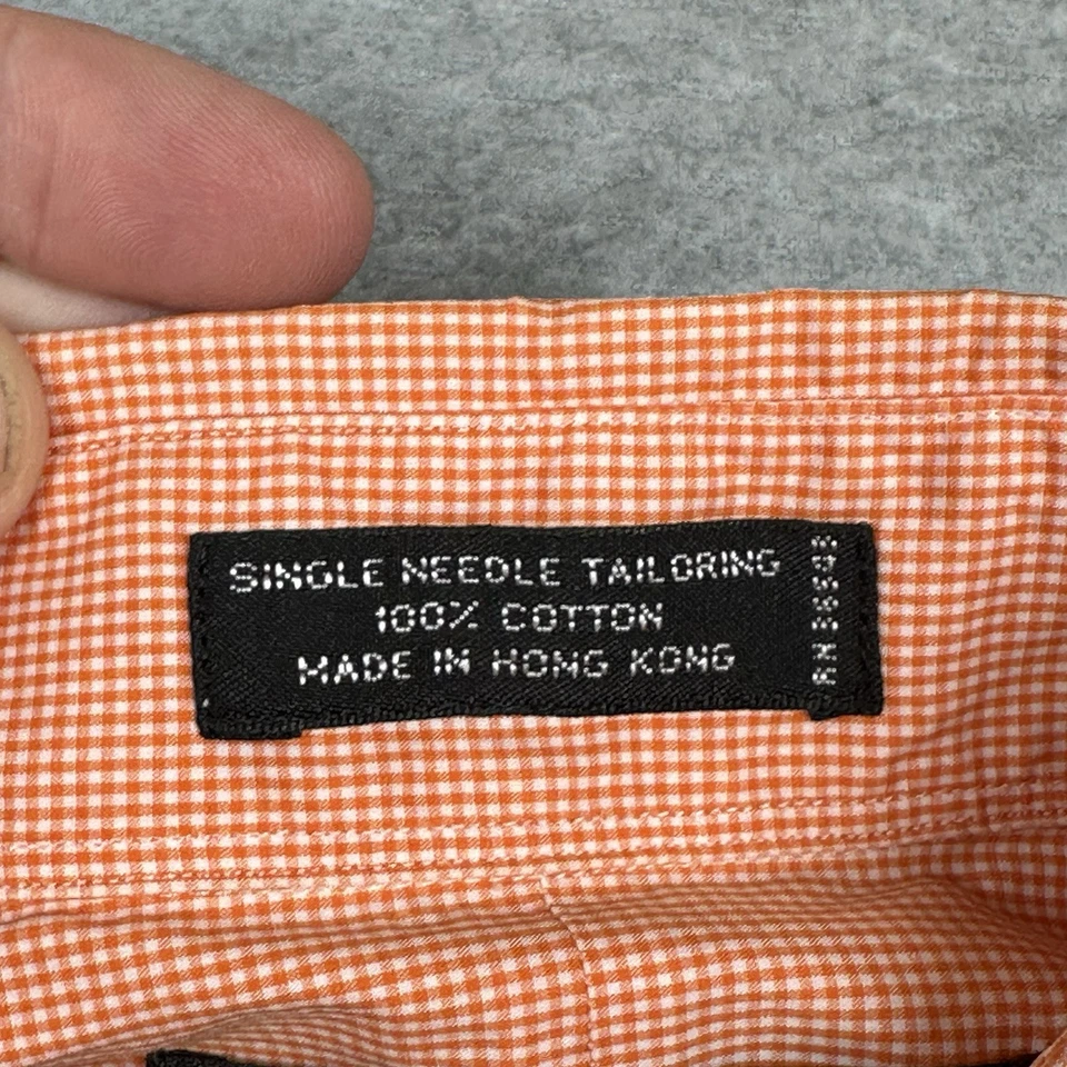 Camisa Joseph & Lyman Colección Limitada Hombre 15/34 Naranja MiniCheck Puños Franceses Foto 4 de 4