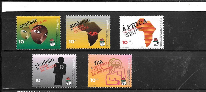 ANGOLA SC#1217-21 2002 AFRICAN CONF MNH XF OLD TOPICAL PICTORIAL STAMP SET