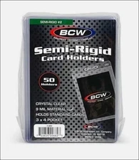 BCW Semi Rigid Card Holder #2 (Standard) (200Ct Box) Comparable to Card Savers