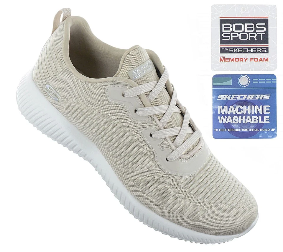 Skechers Bobs Équipe - Femmes Sneaker Beige 32504-NAT Sport Fitness Baskets Neuf - Photo 2/4