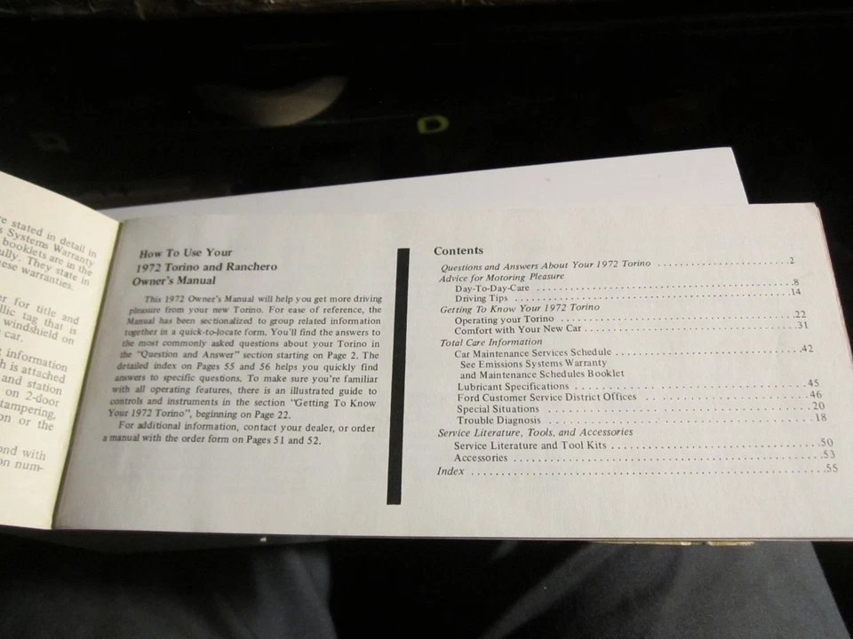 Ford Torino 1972 folleto manual del propietario de automóvil - caja C Foto 2 de 4