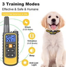 3300 FT Dog Training Collar Rechargeable Remote Shock Pet Waterproof Trainer