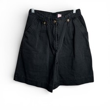 Vintage 90s Black Cotton High Waisted Shorts