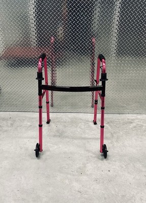 Walgreens Folding Walker with Wheels Hot Pink Folding Walker