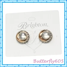 Brighton Neptune's Rings Crystal Button Earrings Post Earrings NWT $58