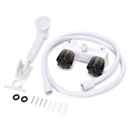 Grifo de ducha ABS desviador de válvula de ducha para autocaravana cámper con cabezal de mano y manguera WT - Imagen 9 de 10