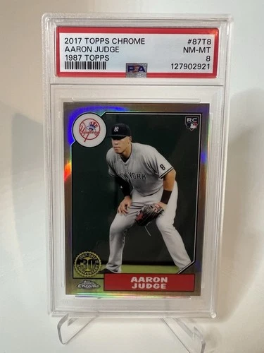 2017 Topps Chrome Aaron Judge #87T8 1987 Topps Rookie Card PSA 8 NM-MINT