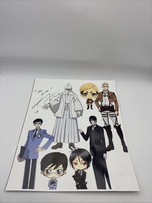 J Michael Tatum Signed Anime Art Print 13.5x11   Black Butler / AOT